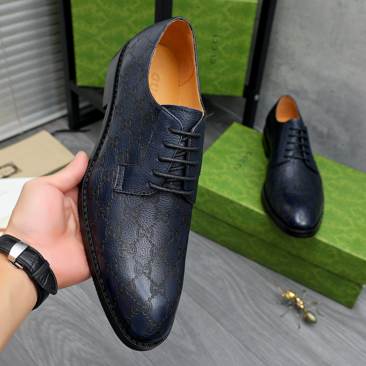 Allover Printed Lace-Up Derby Shoe S283437