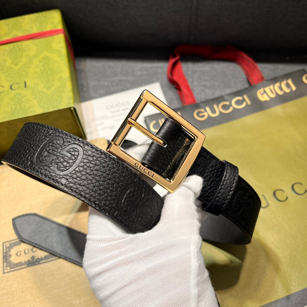 Dual Logo Embossed Pin Buckle Belt E020801