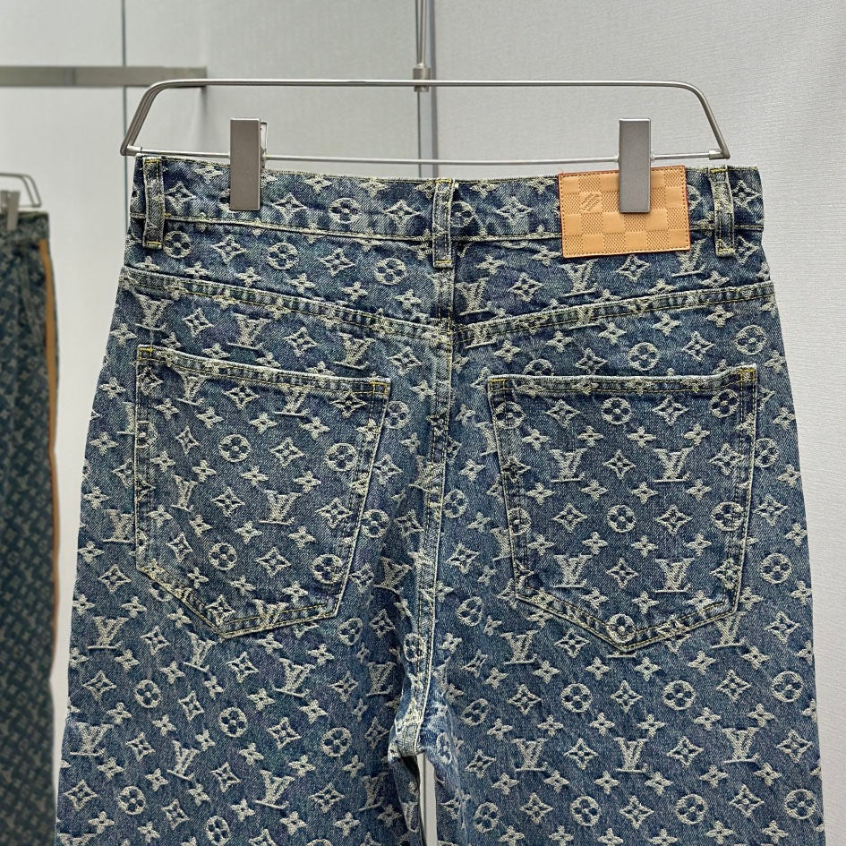 Vintage Blue Full Monogram Straight Jeans C261043