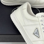 Triangle Badge Flat Lace-up Sneakers With Perforated Toe S265505