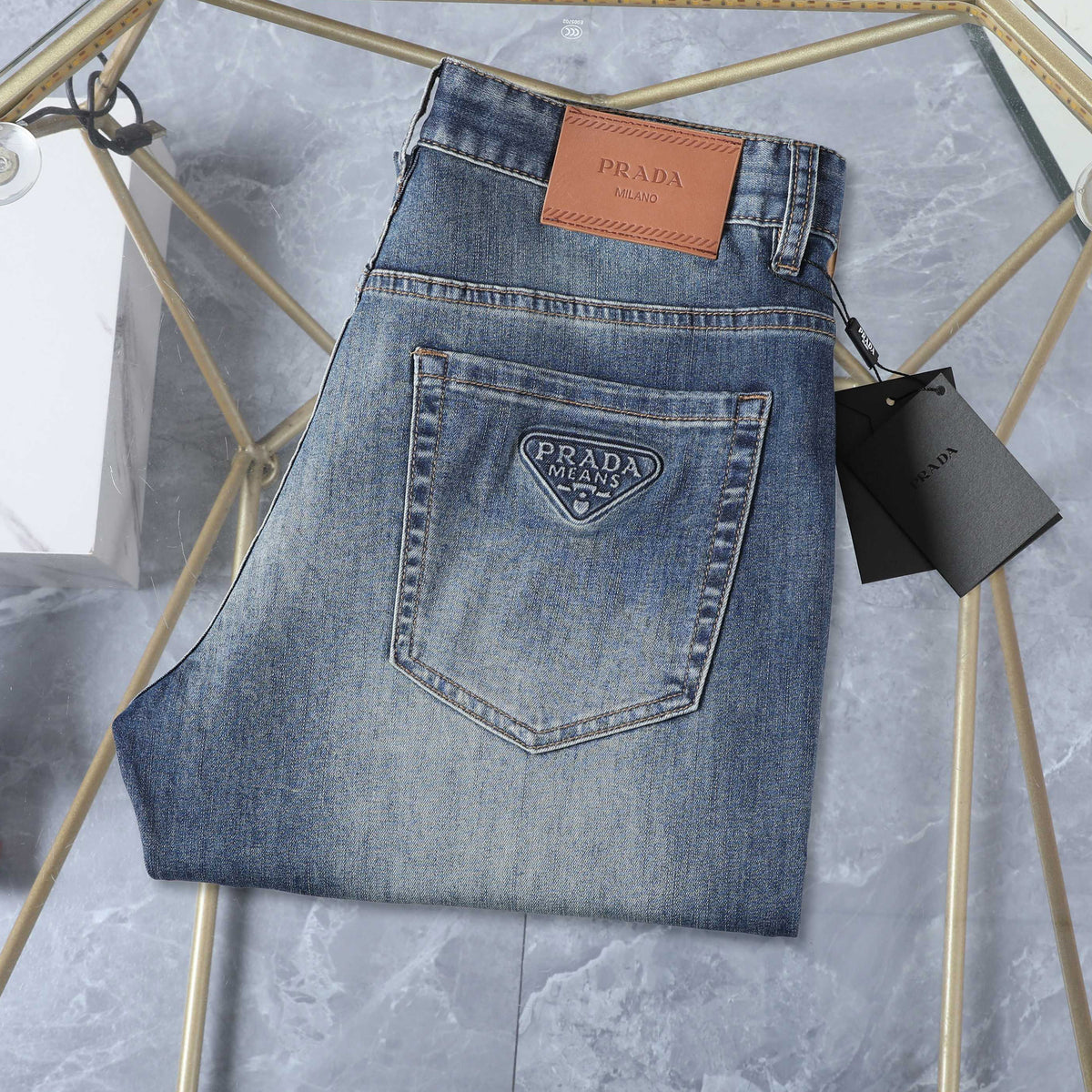 Heritage Triangle Logo Slim Fit Denim E260919