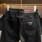 Black Triangle Metal Logo Slim Jeans C261011