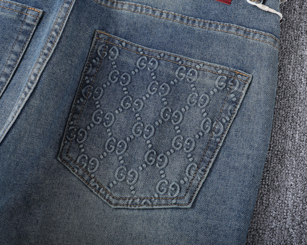 Vintage Embossed Monogram Slim Denim V260843