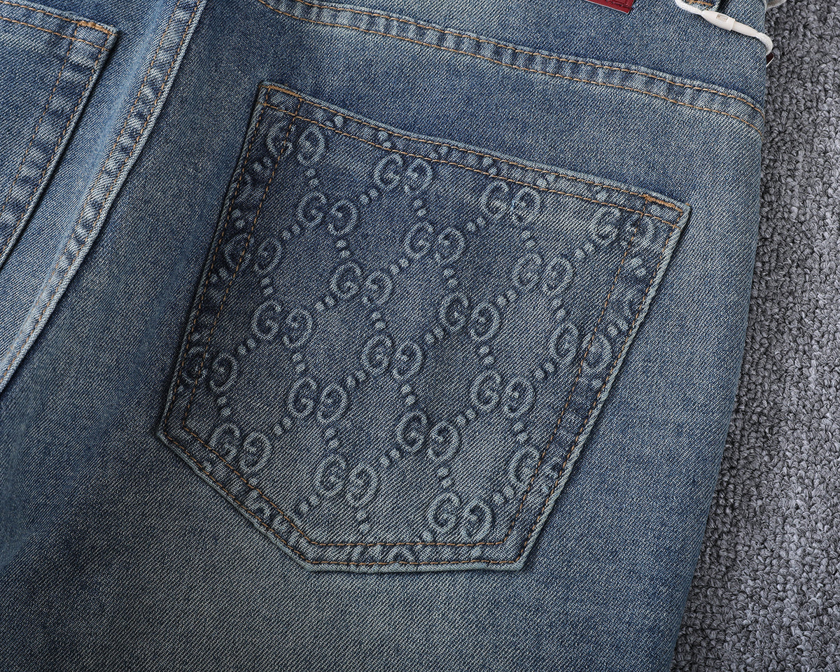 Vintage Embossed Monogram Slim Denim V260843