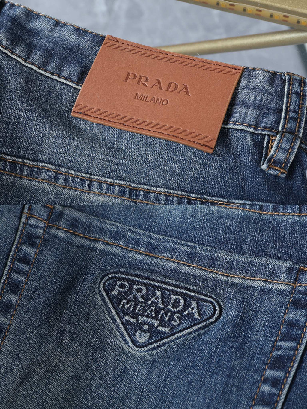 Heritage Triangle Logo Slim Fit Denim E260919