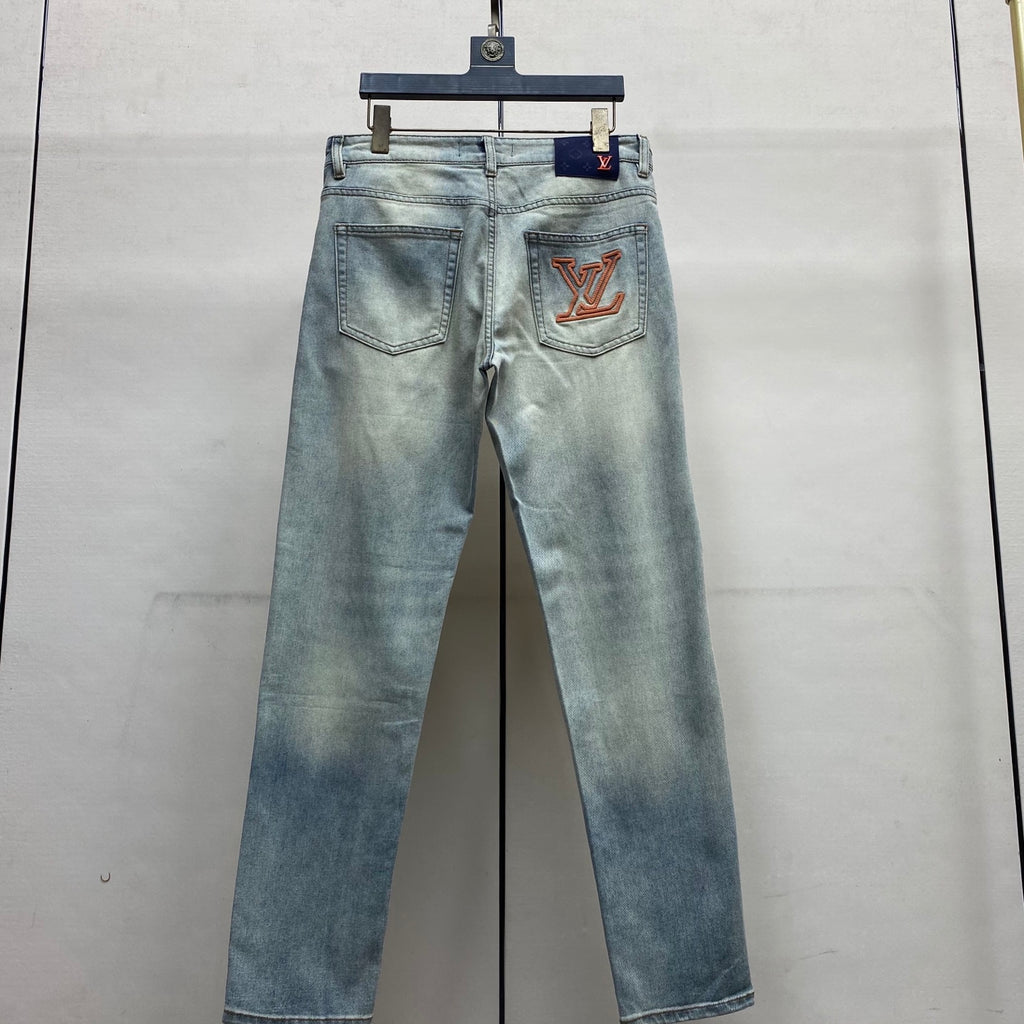Pale Vintage Fade Orange Logo Jeans E260935