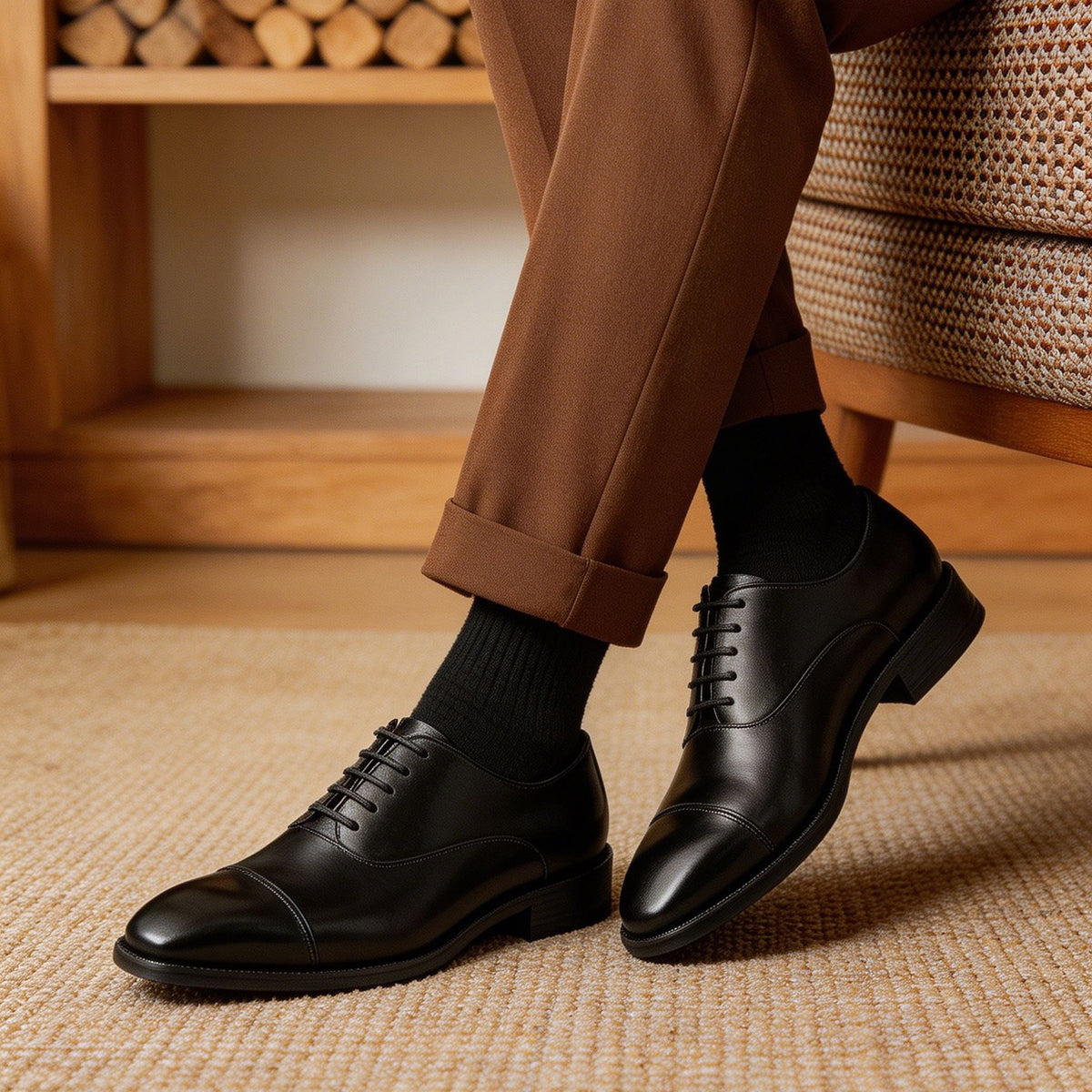 Cap Toe Oxford Shoes Lace-Up Formal Dress Shoes Y101146