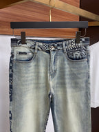 Vintage Fade Multi-Pattern Check Jeans E260939
