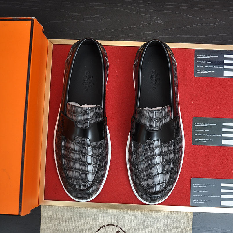 Croc Embossed Casual Loafer NE190136