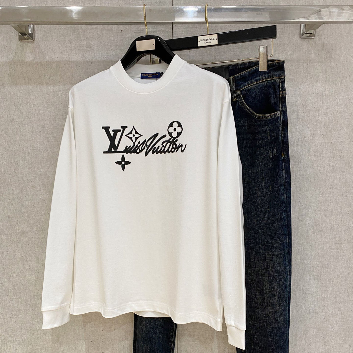 Floral Letter Print Mock Neck Long Sleeve Top G995003