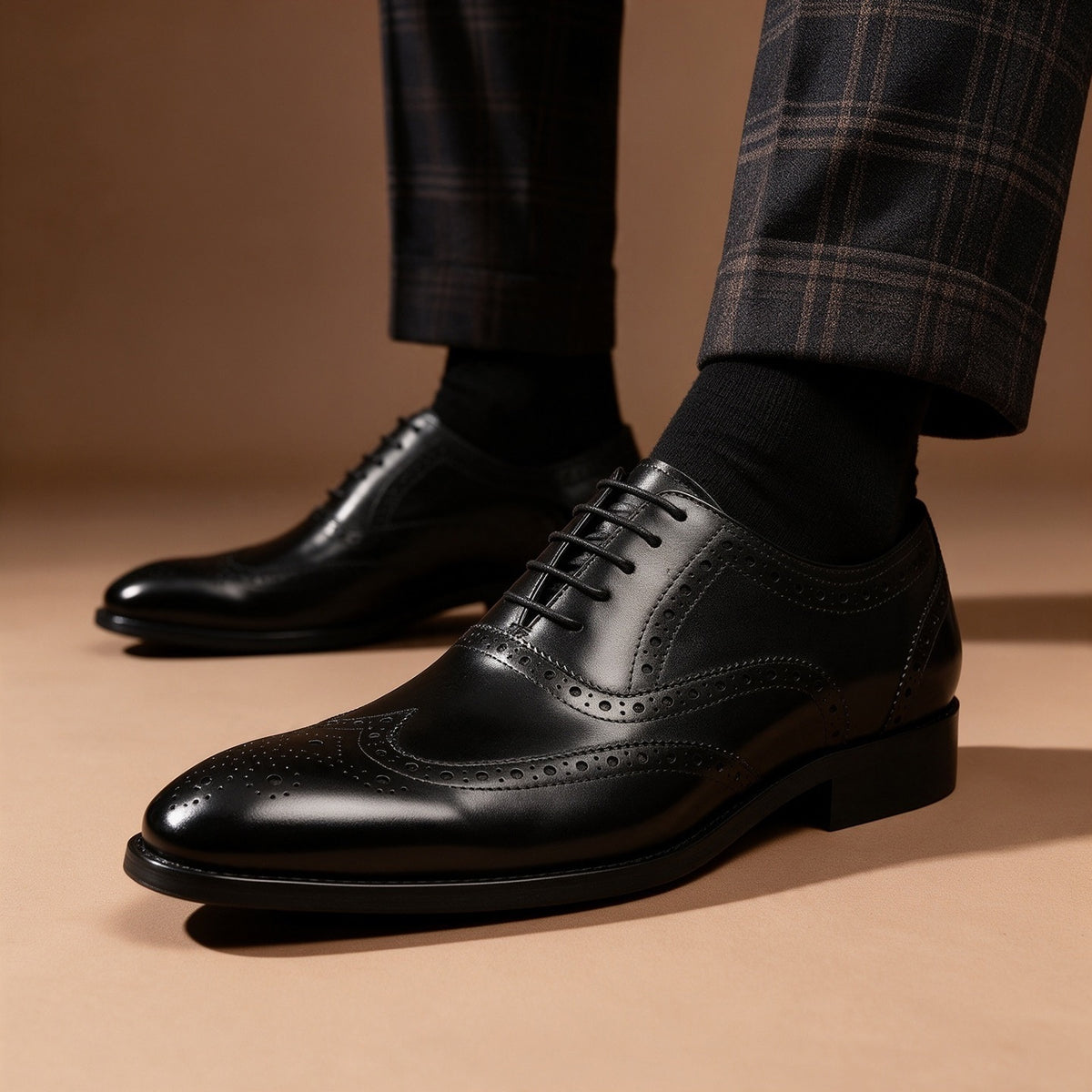 Full Brogue Wingtip Oxford Shoes Lace-Up Formal Dress Shoes Y101109