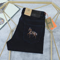 Deep Indigo Horse Embroidery Slim Denim M260709
