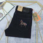 Deep Indigo Horse Embroidery Slim Denim M260709