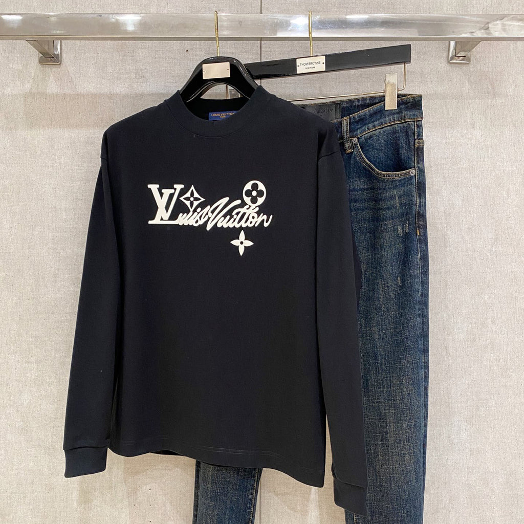 Floral Letter Print Mock Neck Long Sleeve Top G995003