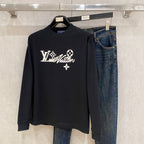 Floral Letter Print Mock Neck Long Sleeve Top G995003