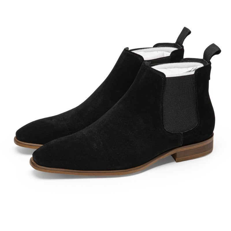 Suede Chelsea Boots Elastic Side Panel Slip-On Ankle Boots Y101133