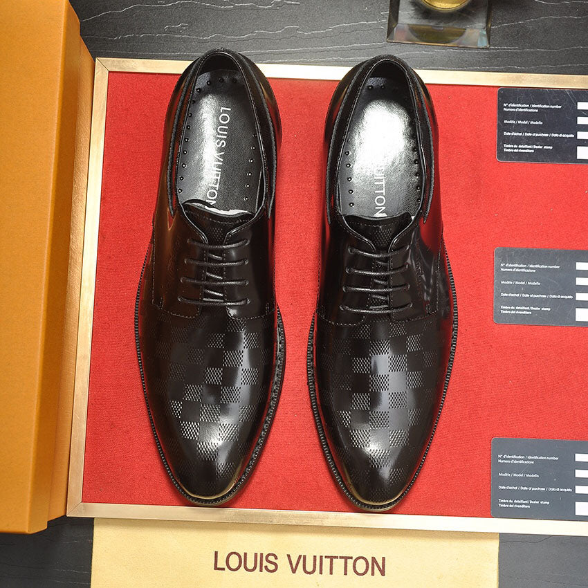 Embossed Grid Lace-up Formal Shoes S265503