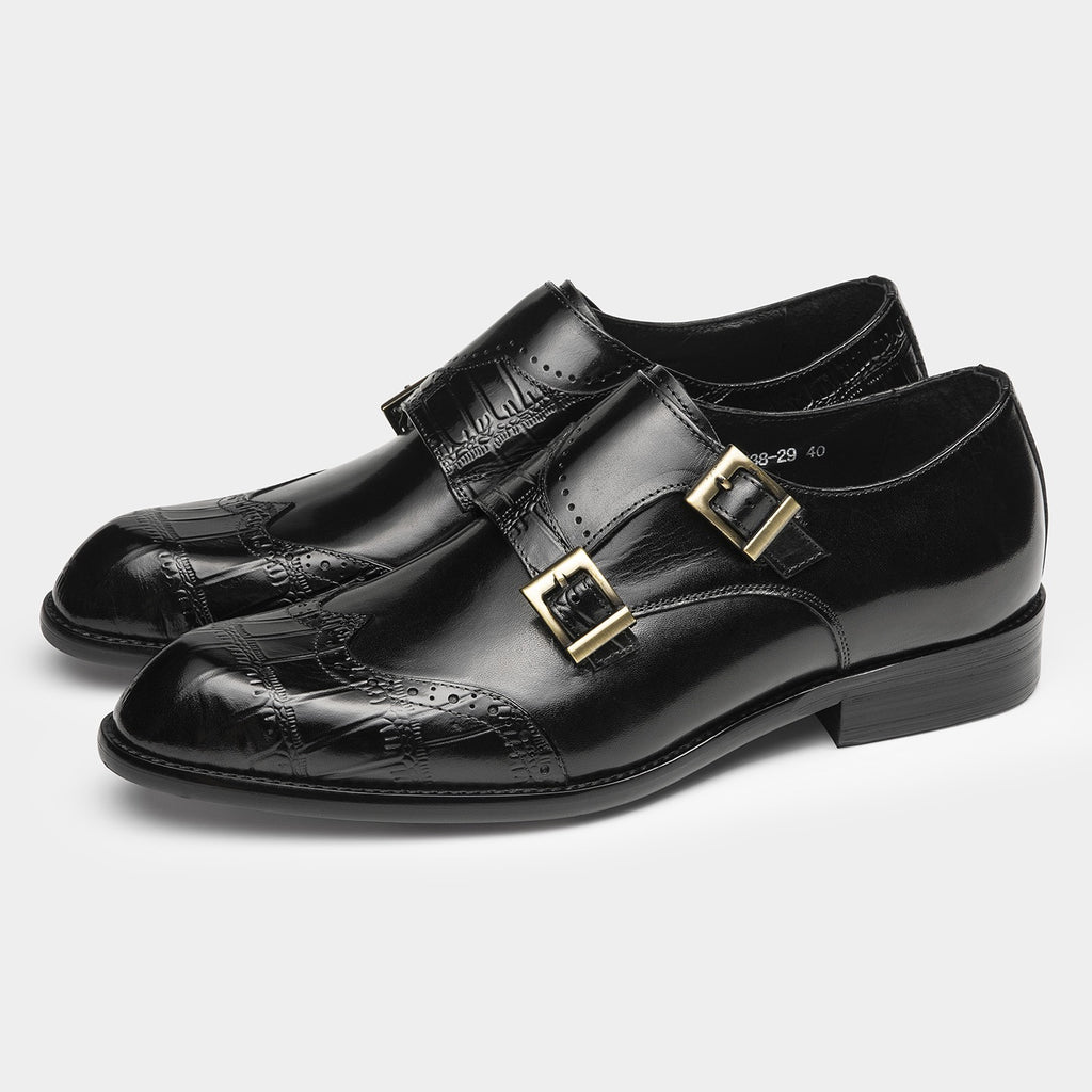 Wingtip Brogue Double Monk Strap Shoes Y101150