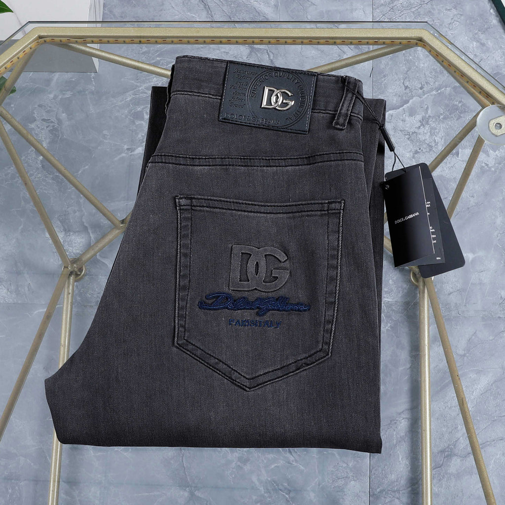 Dark Wash Grey Multi-Style Embroidery Denim Jeans L260604
