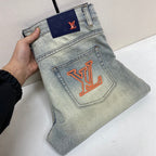 Pale Vintage Fade Orange Logo Jeans E260935