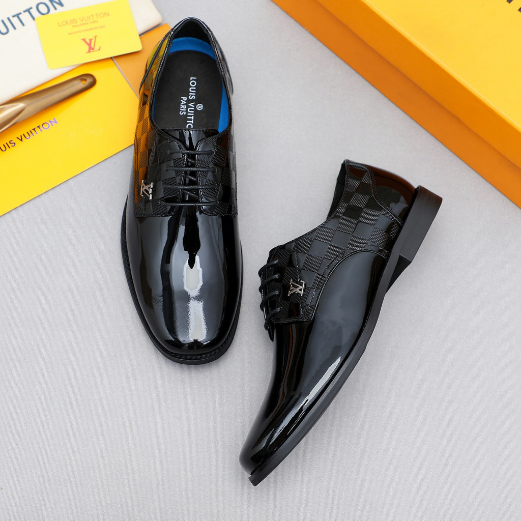 Glossy Check Jacquard Oxford Shoes NE190133