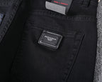Solid Black Wash Metal Logo Plate Jeans V260814