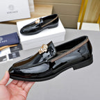 Men's Patent Medusa Metal Head Slip-On Loafers NE190144