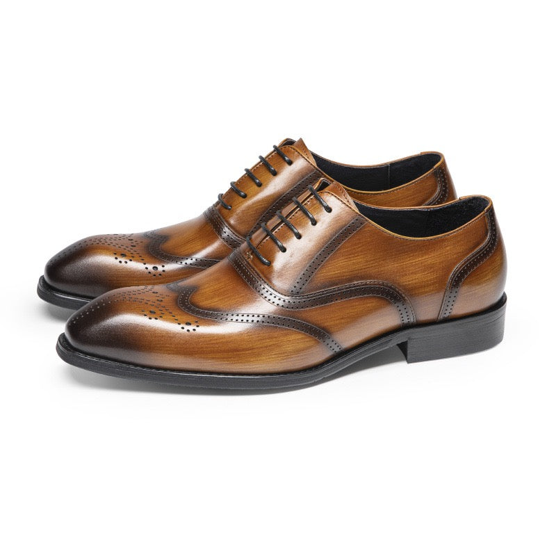 Wingtip Brogue Oxford Shoes Lace-Up Formal Dress Shoes Y101114