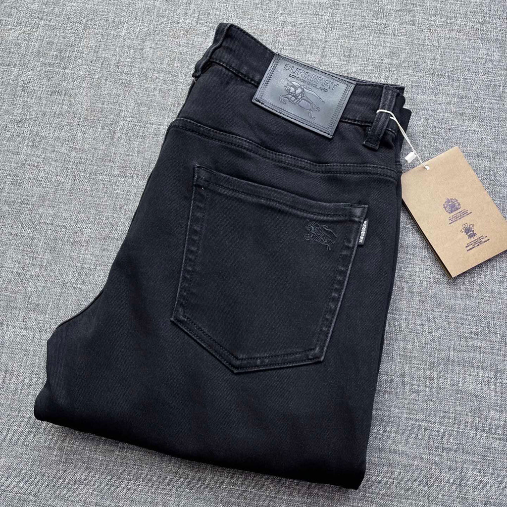 Solid Black Tone-on-Tone Embossed Jeans M260719