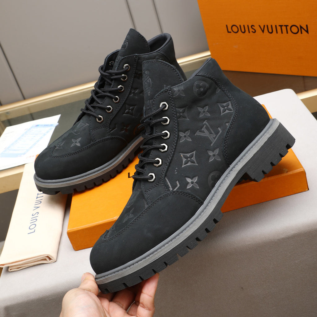 Men's Debossed Monogram High Top Work Boots NE190120