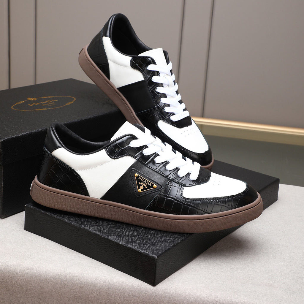 Croc Embossed Patchwork Triangle Logo Low Top Sneakers S283409