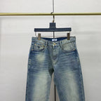 Light Faded Blue Wash Collage Graphic Patch Slim Jeans C261035
