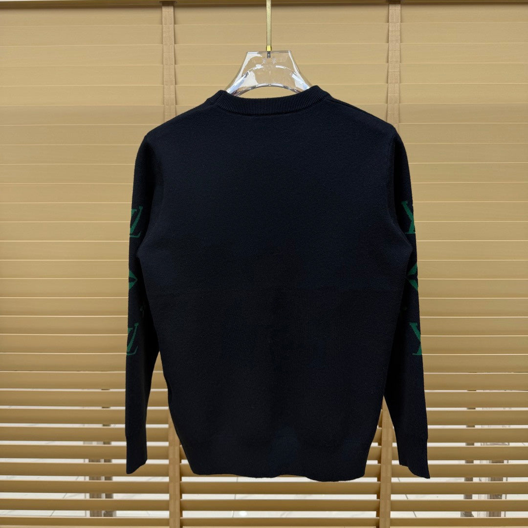 New Crew Neck Mixed Jacquard Knit Pullover Sweater GN380102