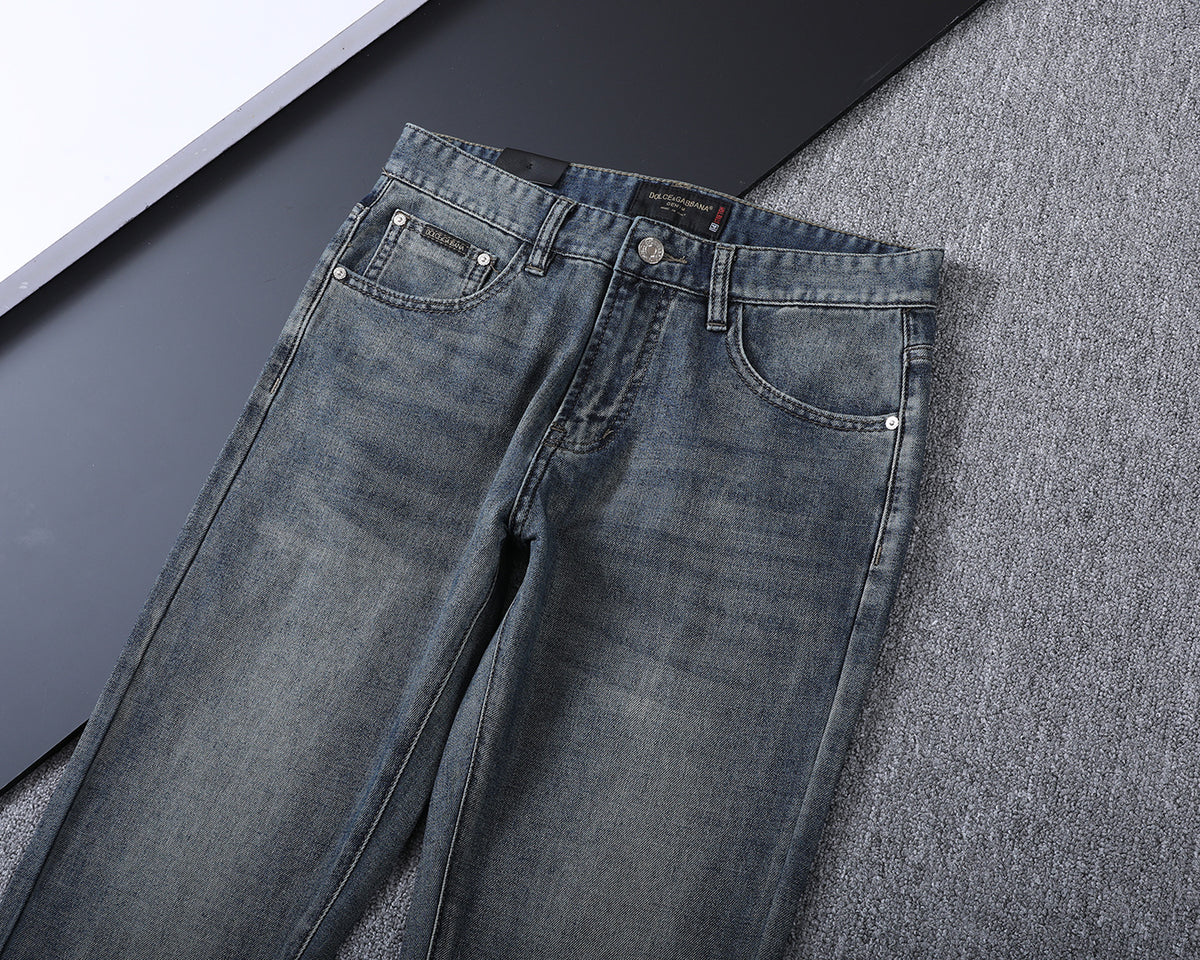 Vintage Key Artwork Print Slim Denim V260833