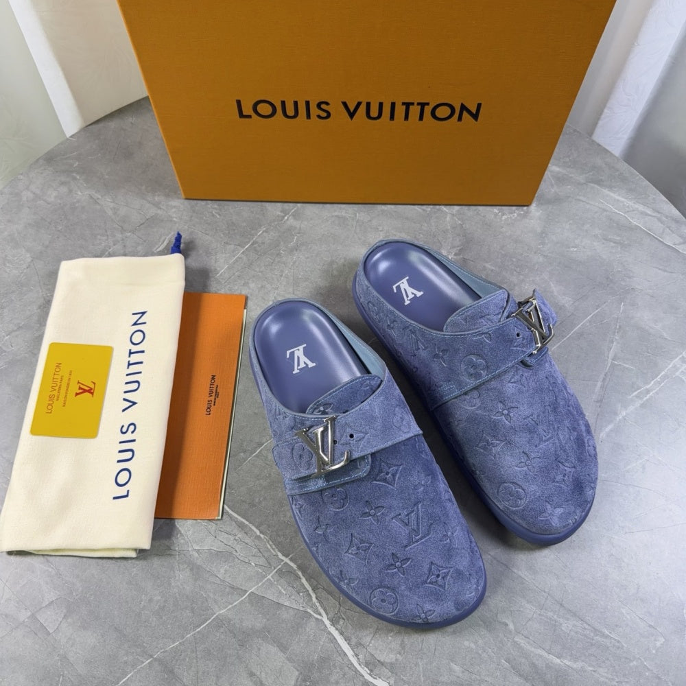 Embossed Strap Buckle Mule Slides S265511