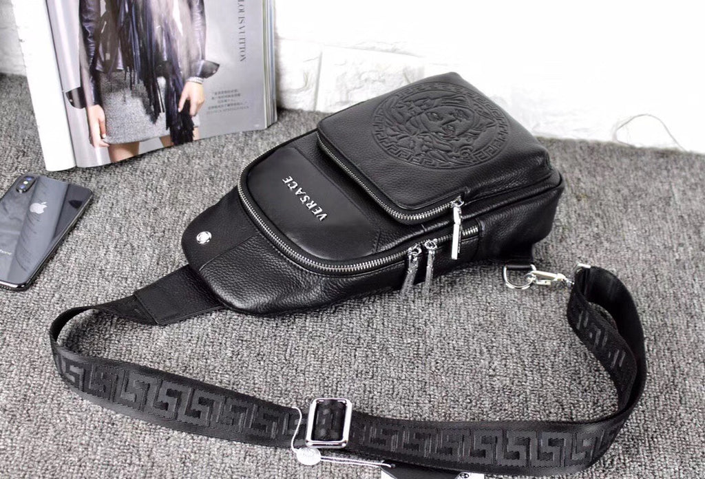 Grain Leather Embossed Pattern Chest Sling Bag B101002