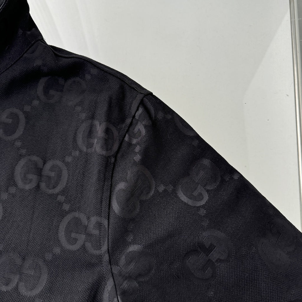 Full Monogram Stand Collar Zip Jacket Retro Pattern Bomber Coat N050501