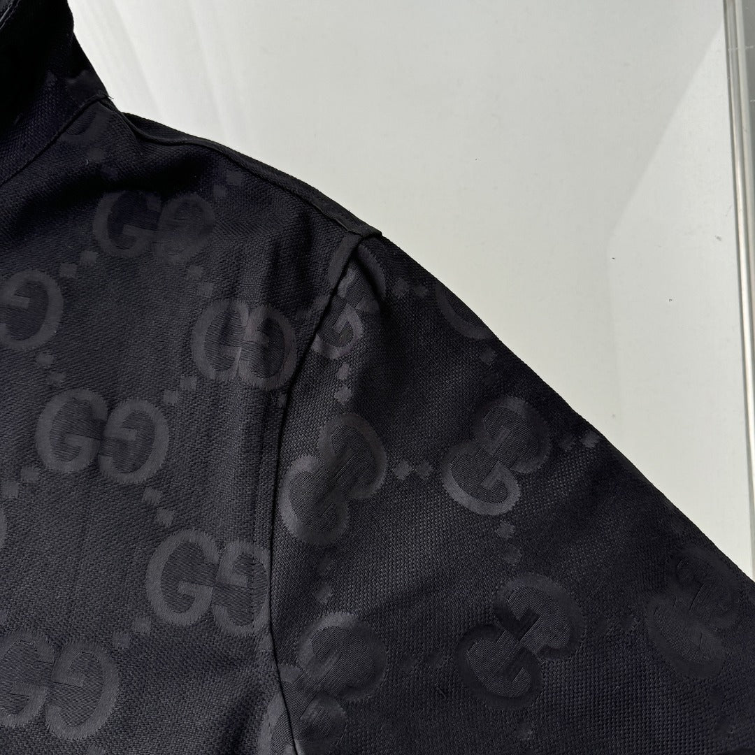 Full Monogram Stand Collar Zip Jacket Retro Pattern Bomber Coat N050501