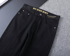 Solid Black Slim Denim With Flocked Equestrian Graphic V260836