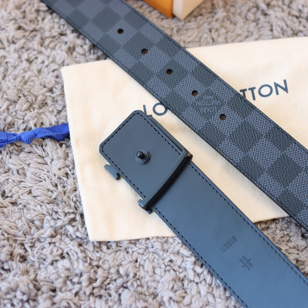 Checkered & Vintage Print Metal Buckle Belt E020802