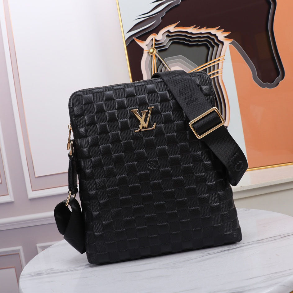 Grid Embossed Vertical Crossbody Shoulder Bag B101012
