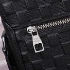 Grid Embossed Vertical Crossbody Shoulder Bag B101012