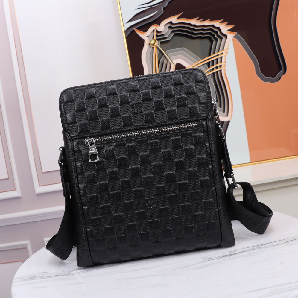 Grid Embossed Vertical Crossbody Shoulder Bag B101012