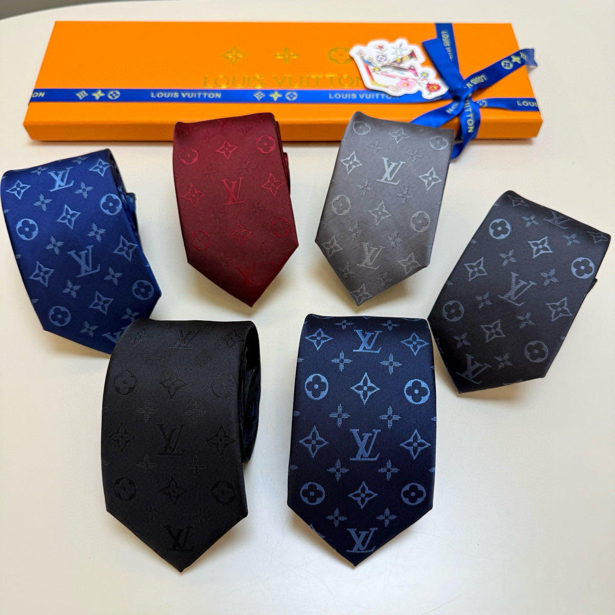 Men's Four-Point Floral Jacquard Necktie E2081010