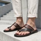 Textured Thong Slide Sandals Open Toe Slip-On Flip Sandals Y101137