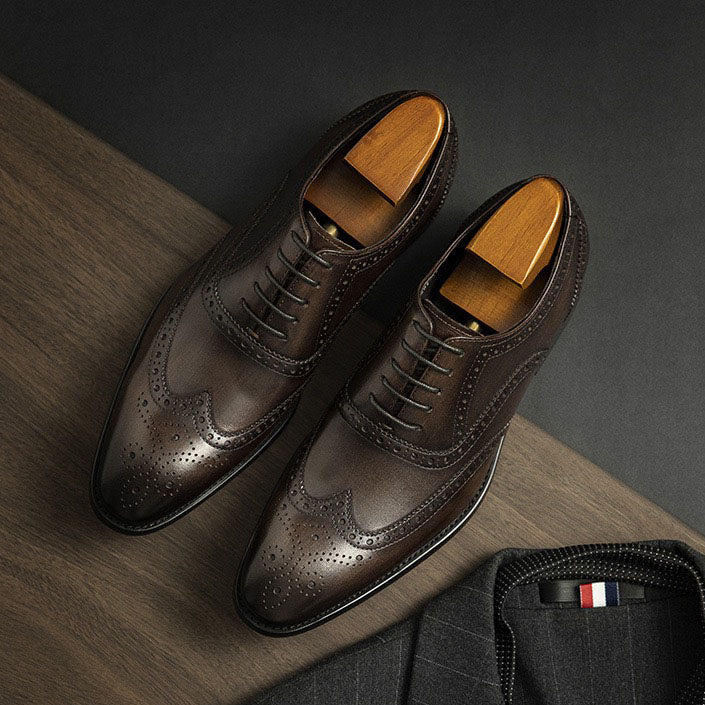 Wingtip Brogue Oxford Shoes Lace-Up Formal Dress Shoes Y101152