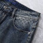 Back Pocket Camouflage Printed Vintage Denim Jeans R260538