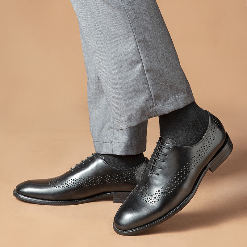 Whole Cut Brogue Oxford Shoes Lace-Up Formal Dress Shoes Y101113