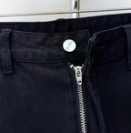 Black Solid Tone Logo Embroidered Jeans E260910